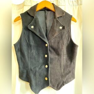 Hand made suede/leather vest. Brownish black.